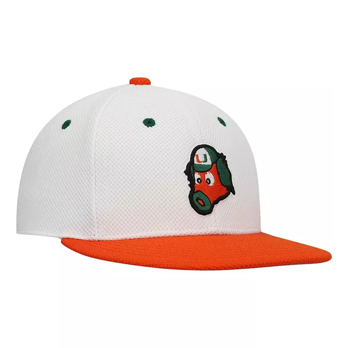 adidas Miami Hurricanes Baseball Maniac Fitted Hat - Image 3