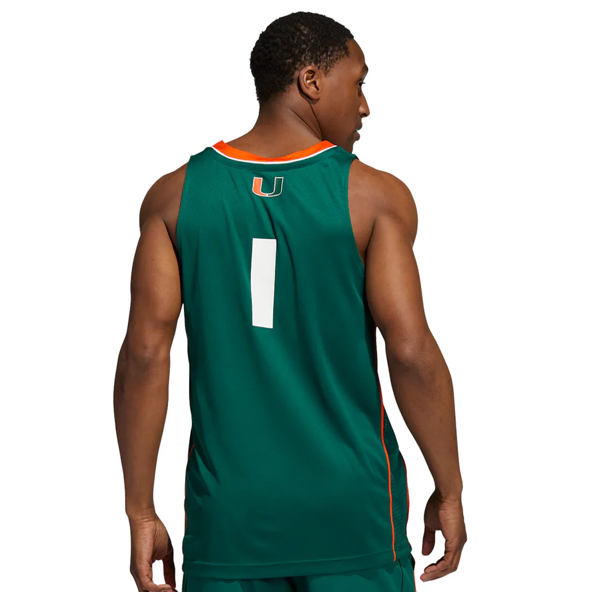 adidas Miami Hurricanes Swingman Basketball Green Jersey - Image 3