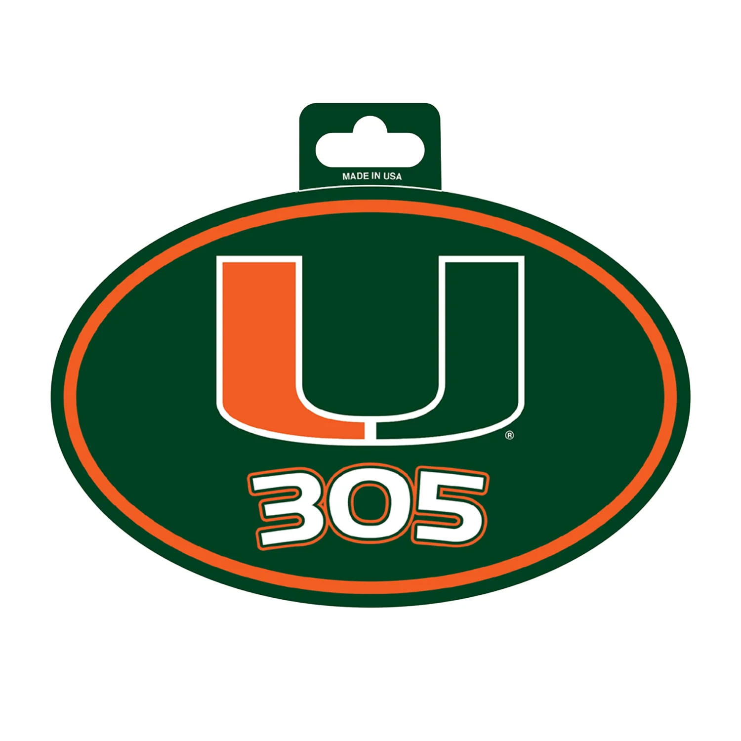 ‎Rico Industries Miami Hurricanes Green 305 Oveal Decal