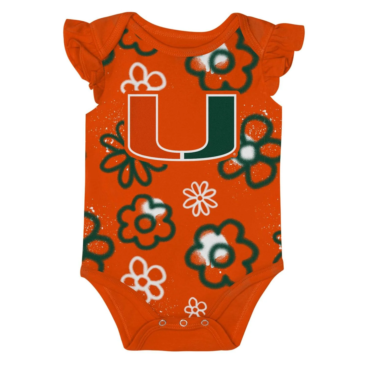 Outerstuff Miami Hurricanes Green and Orange Infant Groovy 2-Pack Onesies Set - Image 3