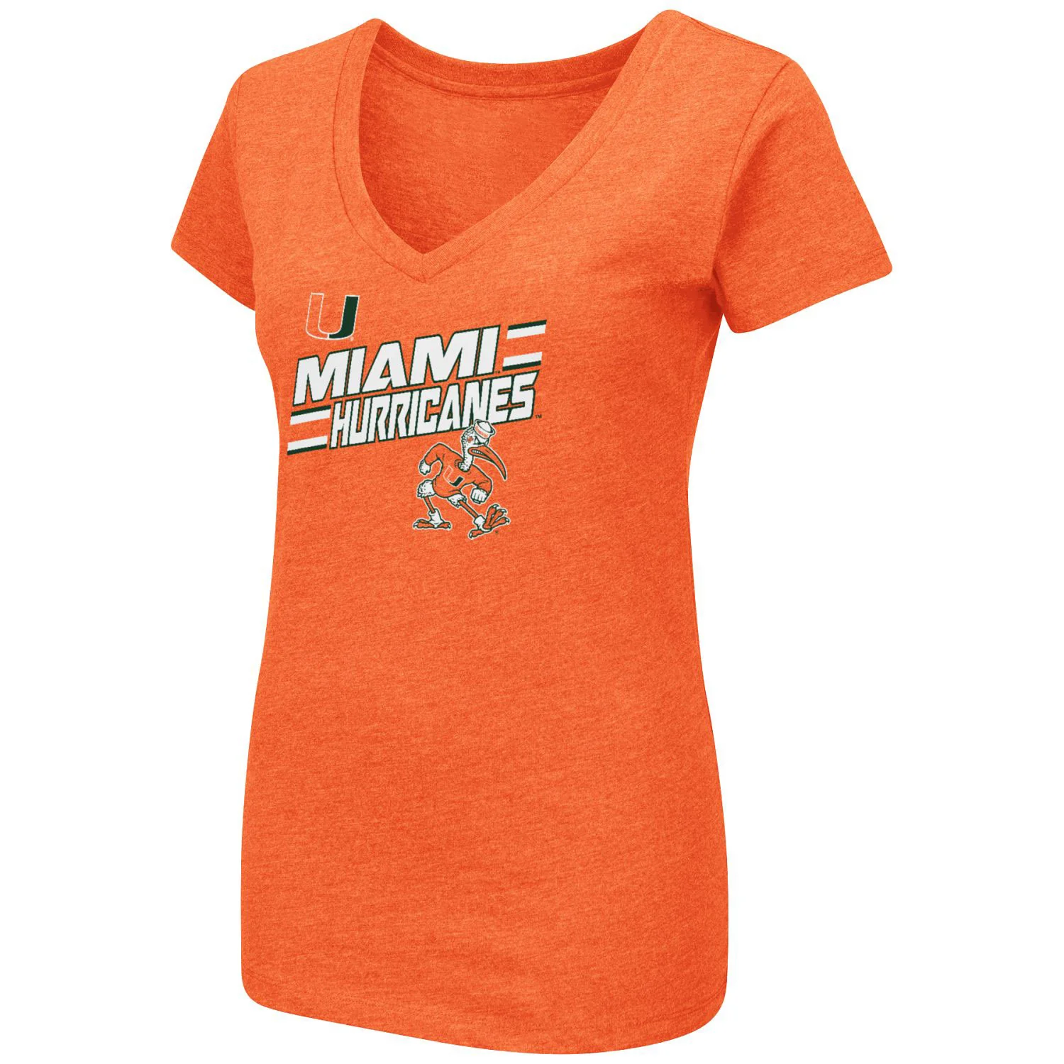Colosseum Miami Hurricanes Women's Orange Sebastian V-Neck T-Shirt