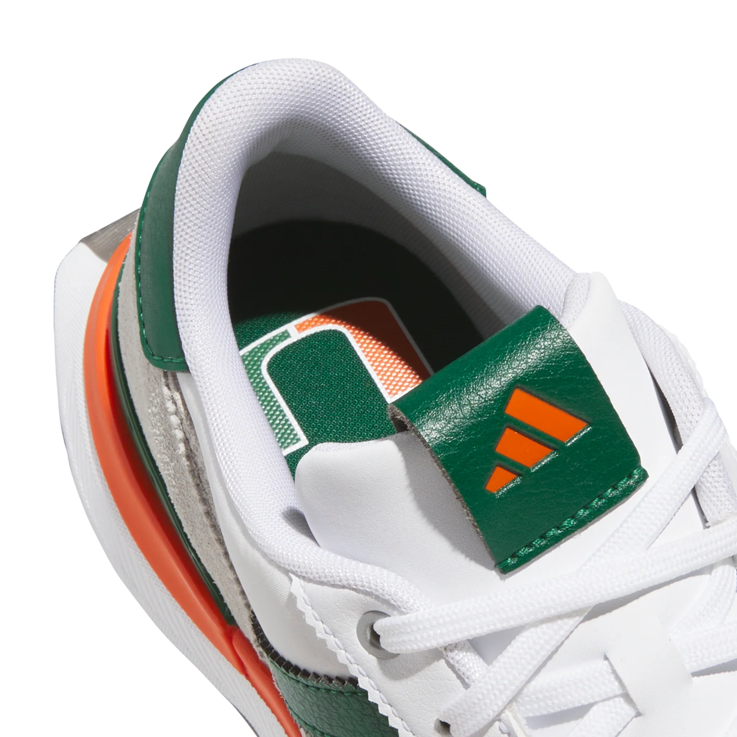 adidas Miami Hurricanes Textile Spikeless Golf Shoes - Image 8