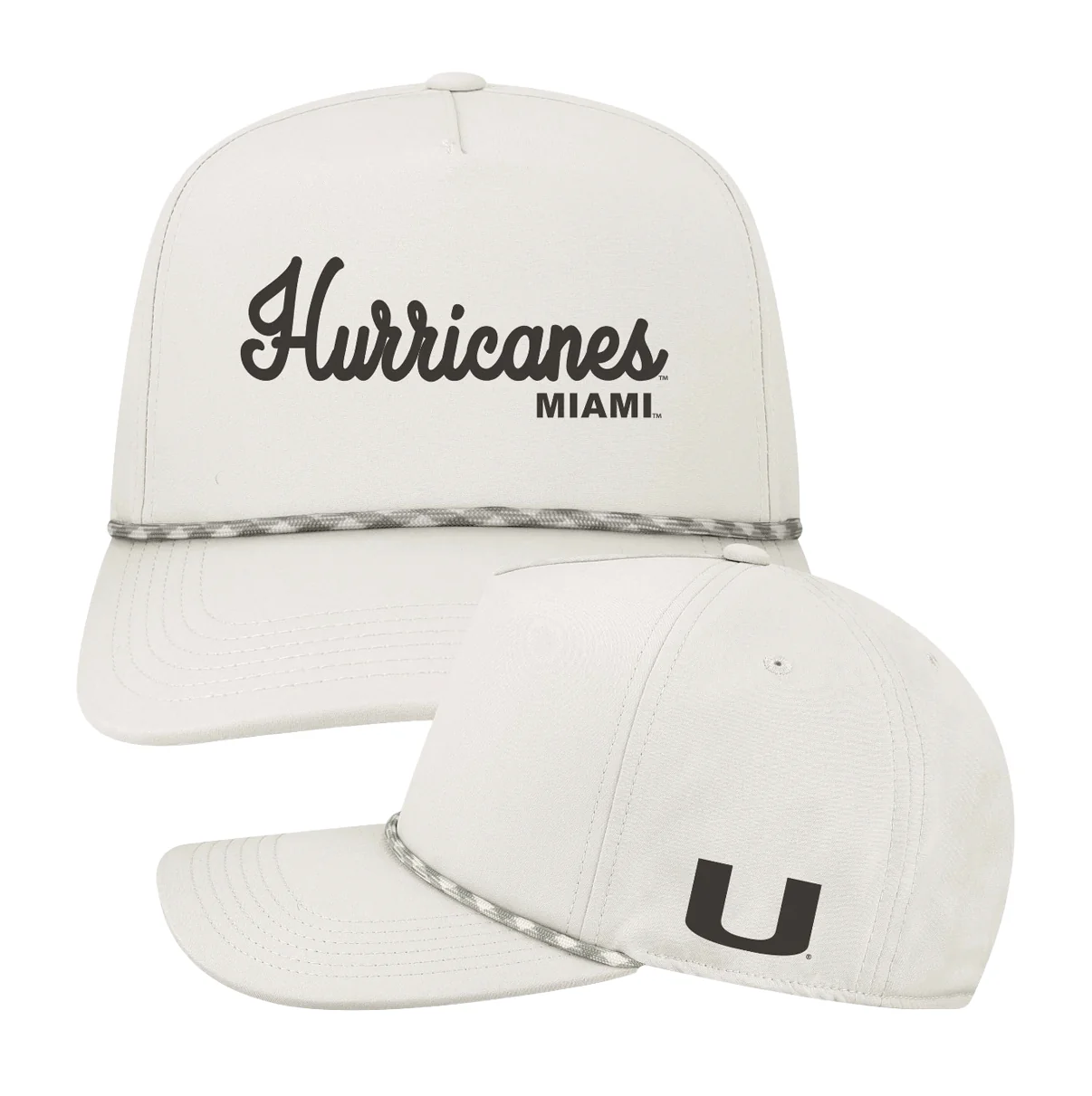 Legacy Miami Hurricanes White and Grey Heritage Caddy Hat - Image 2