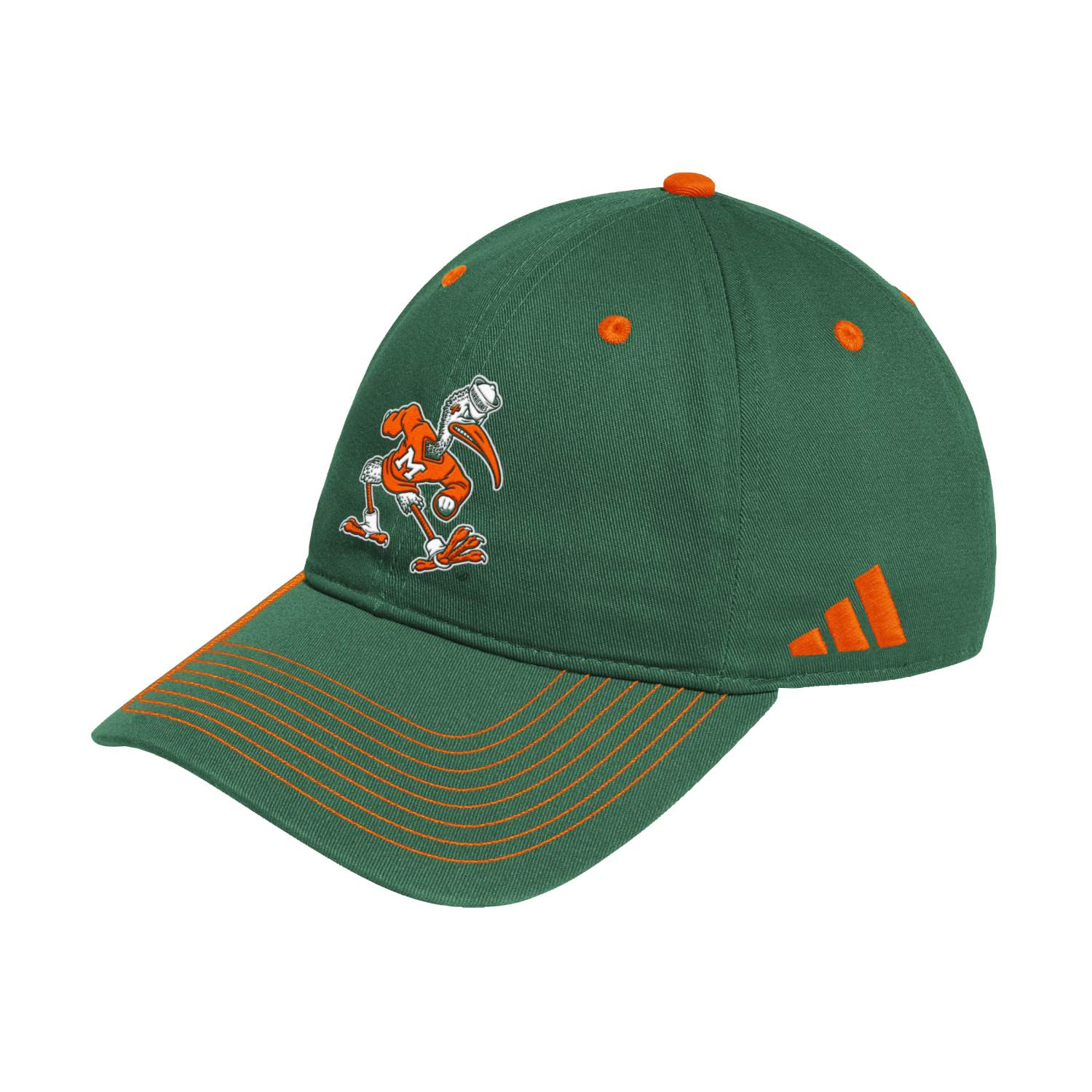 adidas Miami Hurricanes Green Sebastian Adjustable Hat