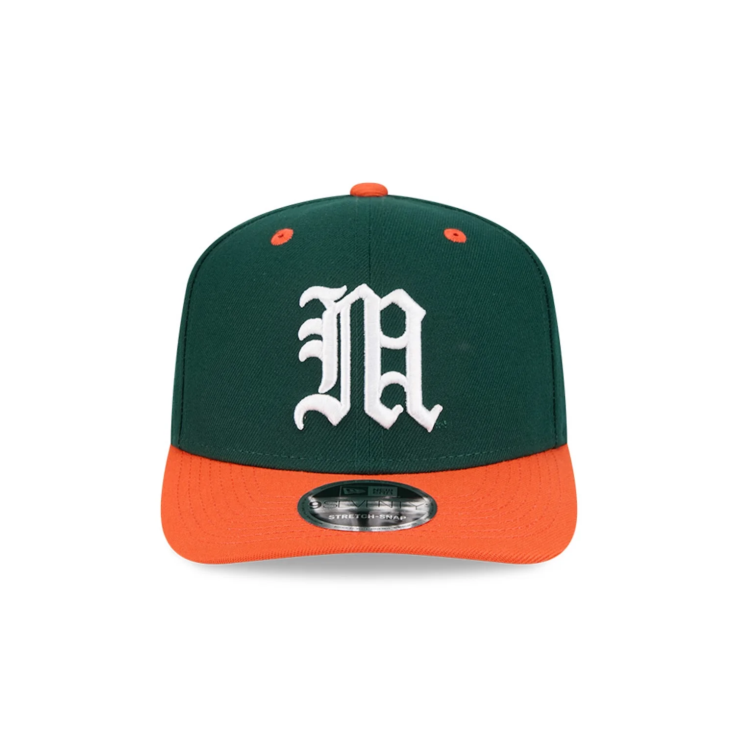 New Era Miami Hurricanes Green and Orange Old English "M" 9SEVENTY Adjustable Hat - Image 3