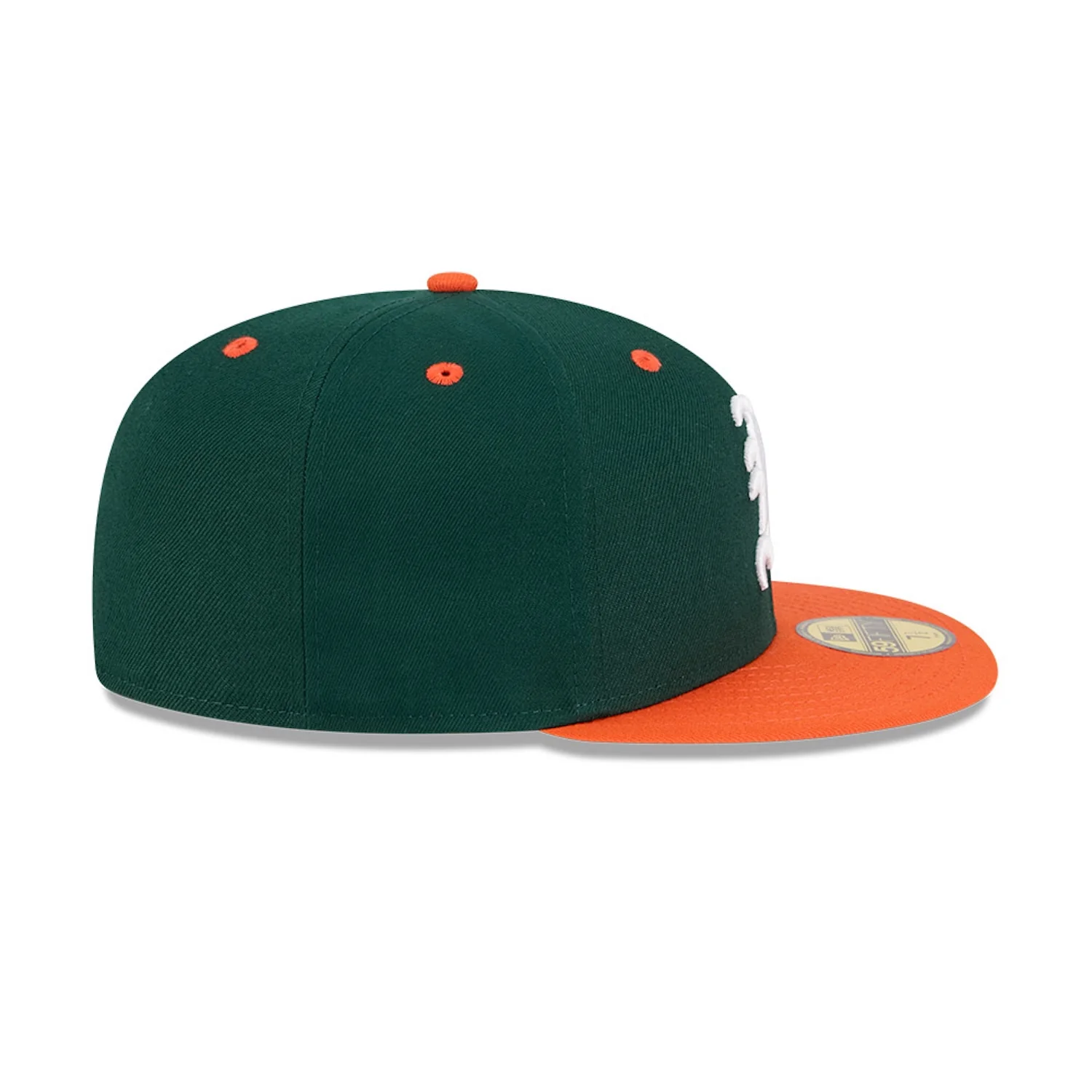 New Era Miami Hurricanes Green and Orange Old English "M" 59FIFTY Fitted Hat - Image 6