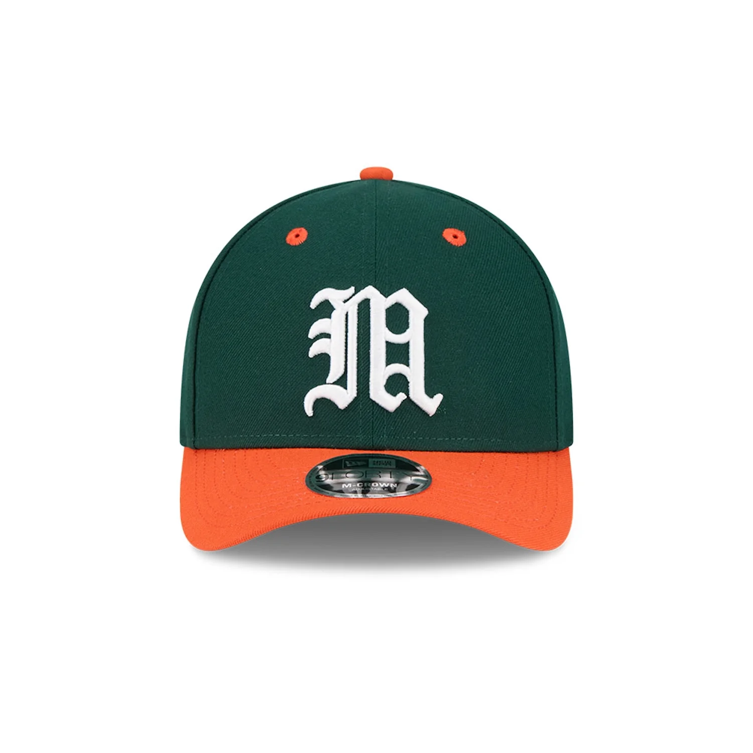 New Era Miami Hurricanes Green and Orange Old English "M" 9FORTY Adjustable Hat - Image 3