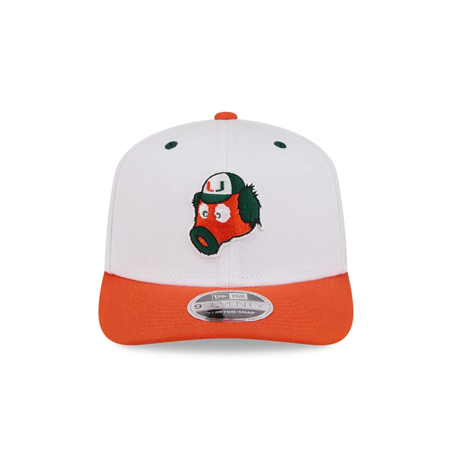 New Era Miami Hurricanes White and Orange Maniac 9SEVENTY Adjustable Hat - Image 3