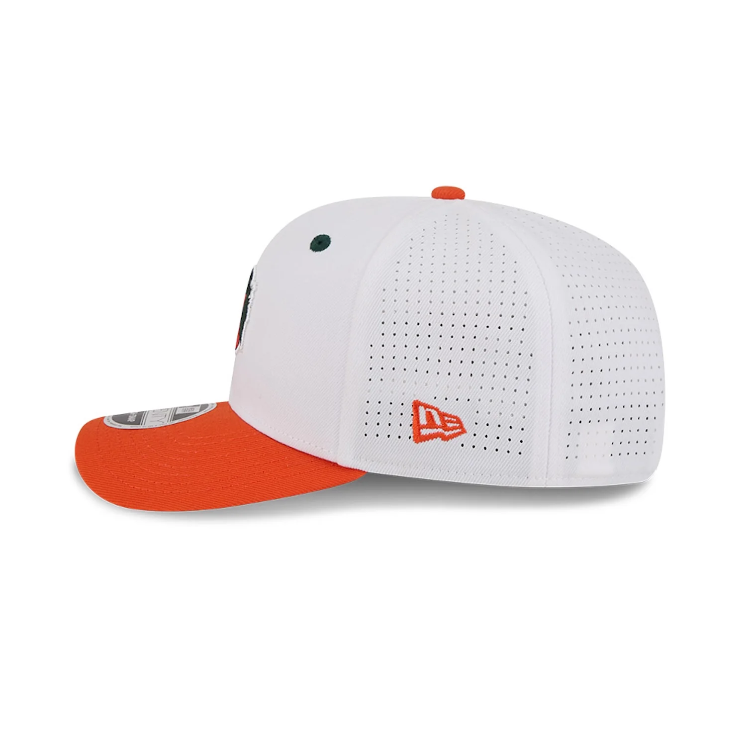 New Era Miami Hurricanes White and Orange Maniac 9SEVENTY Adjustable Hat - Image 4