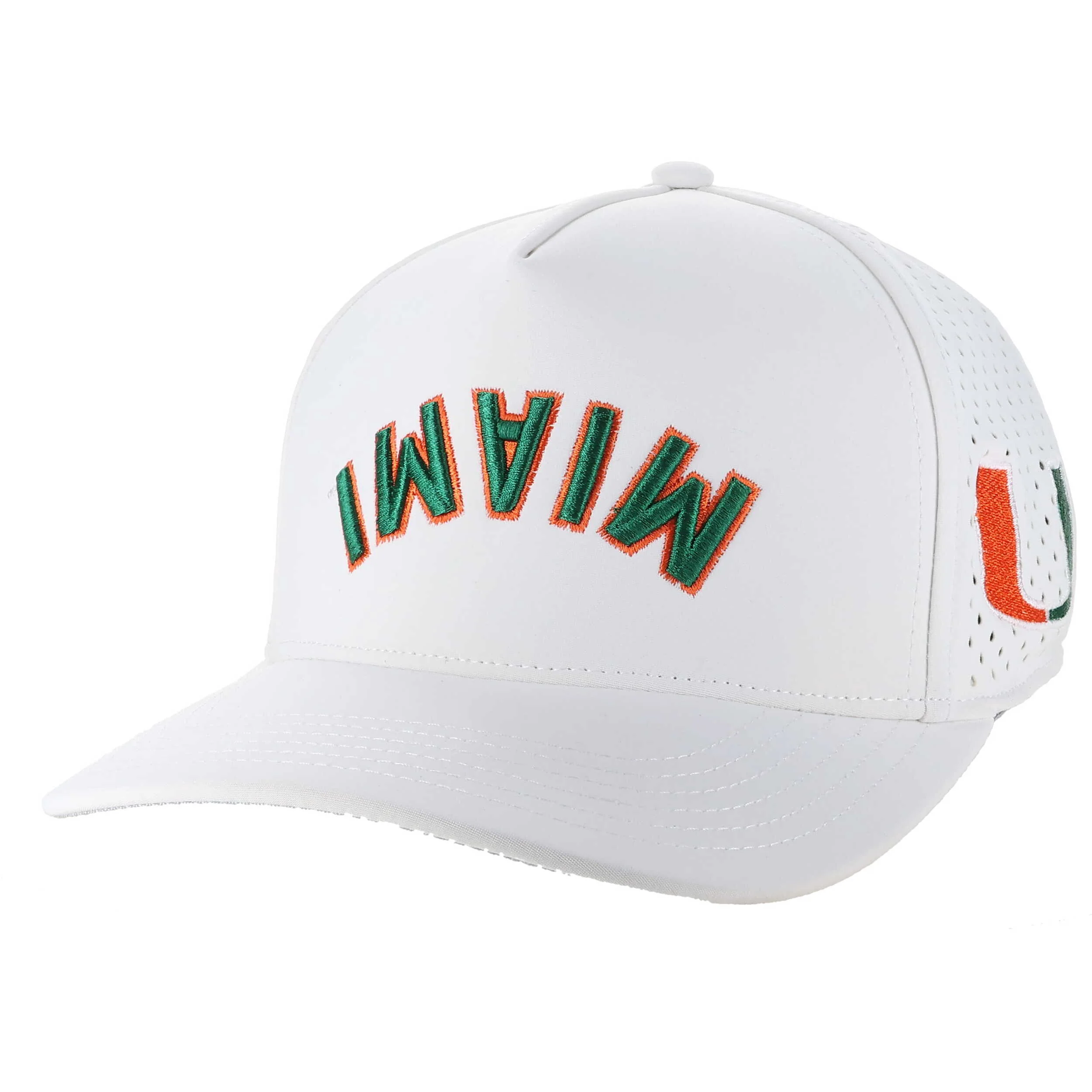 Legacy Miami Hurricanes White Upside “Miami” Adjustable Hat