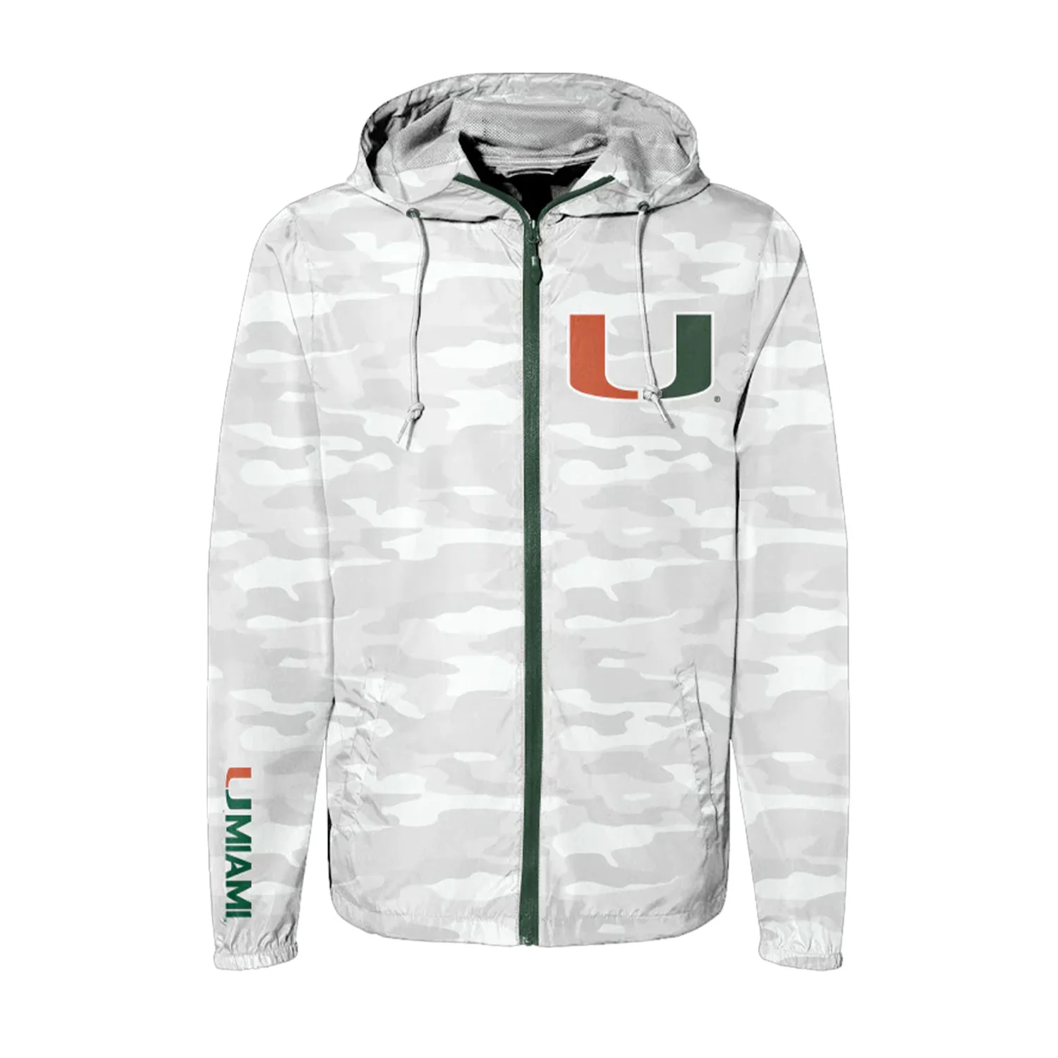 Something Inked Miami Hurricanes White Camo Windbreaker Sebastian Jacket - Image 3
