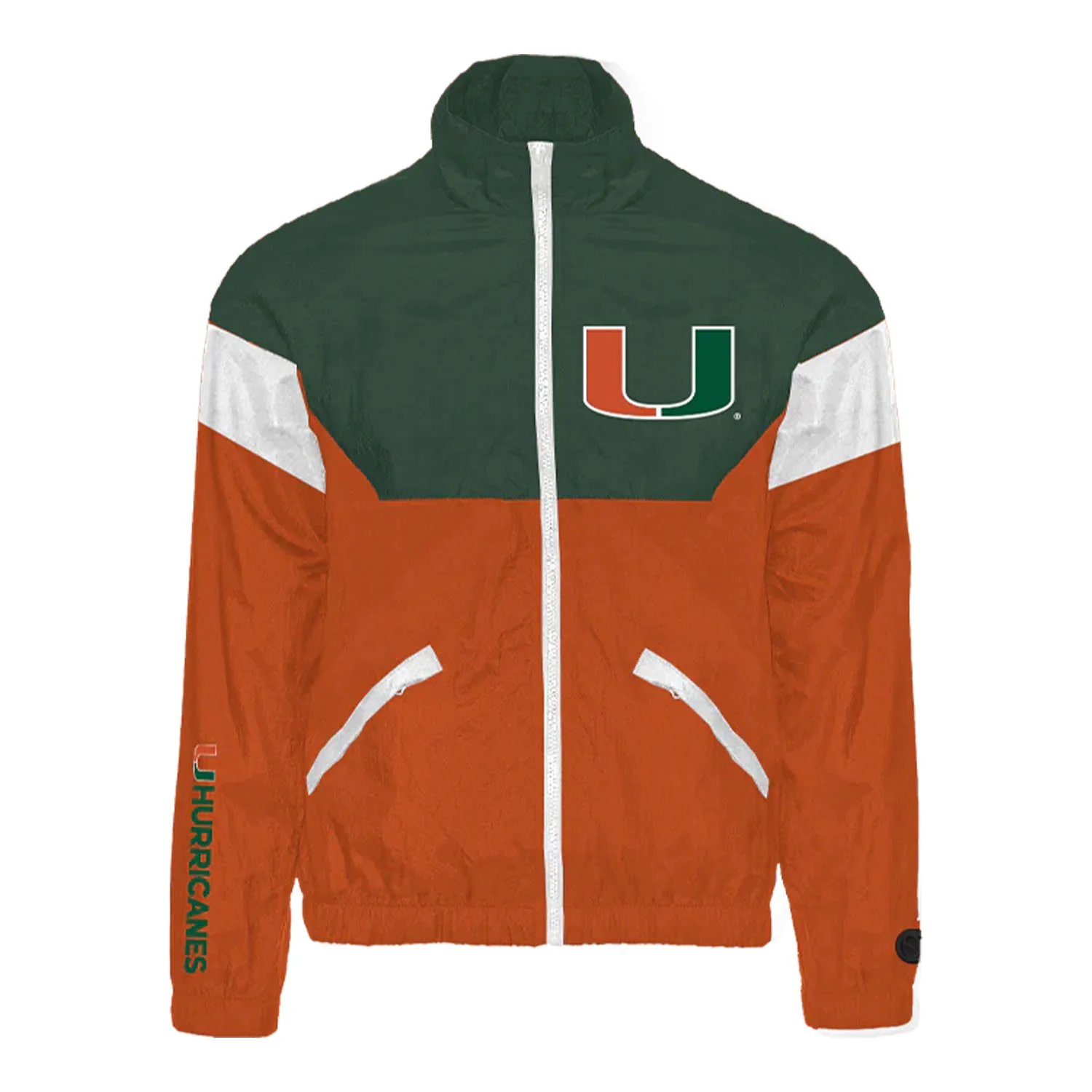 Something Inked Miami Hurricanes Orange Retro Sebastian Track Jacket - Image 3