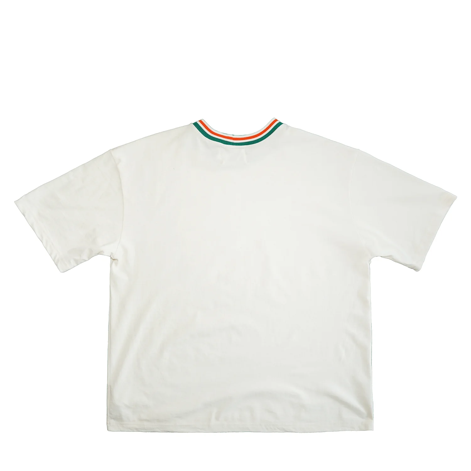 Lafavre Miami Hurricanes White 5-Stripe Knitted Collar Heavyweight T-Shirt - Image 3