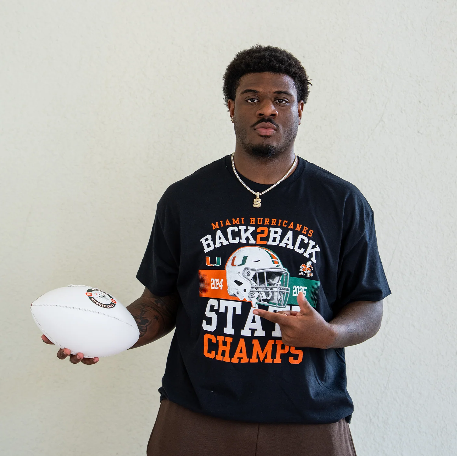Miami Hurricanes Black Back 2 Back State Champs T-Shirt