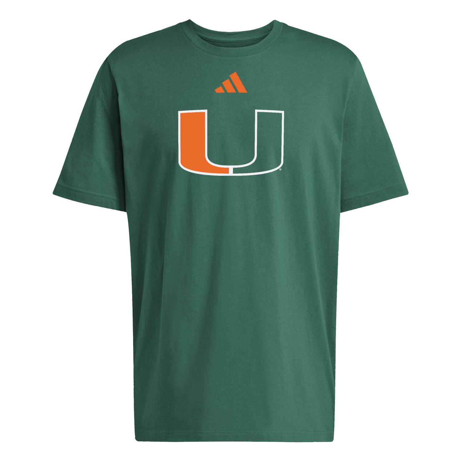 adidas Miami Hurricanes Green U Logo T-Shirt
