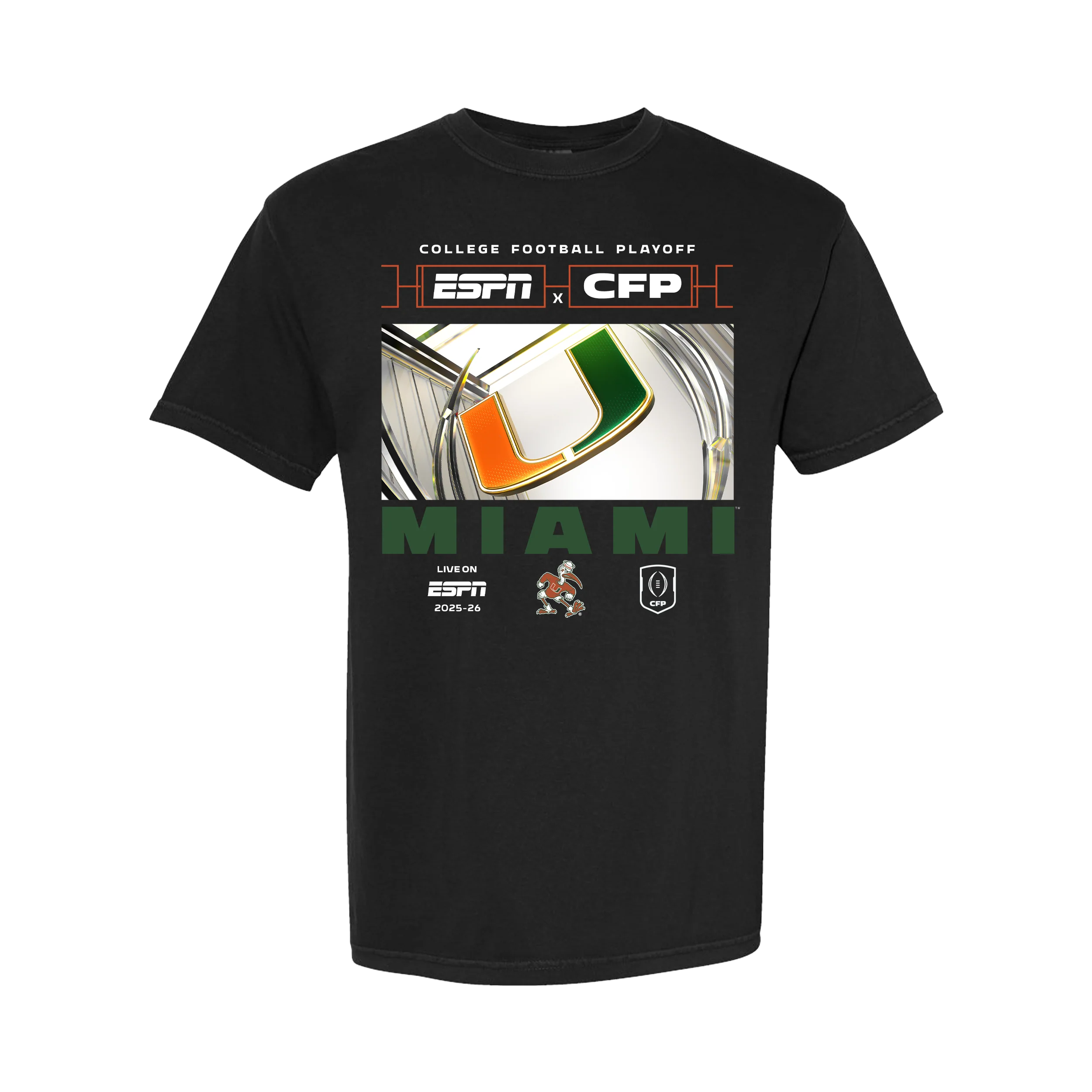 Something Inked Miami Hurricanes Black ESPN College Gameday College Football Playoff T-Shirt