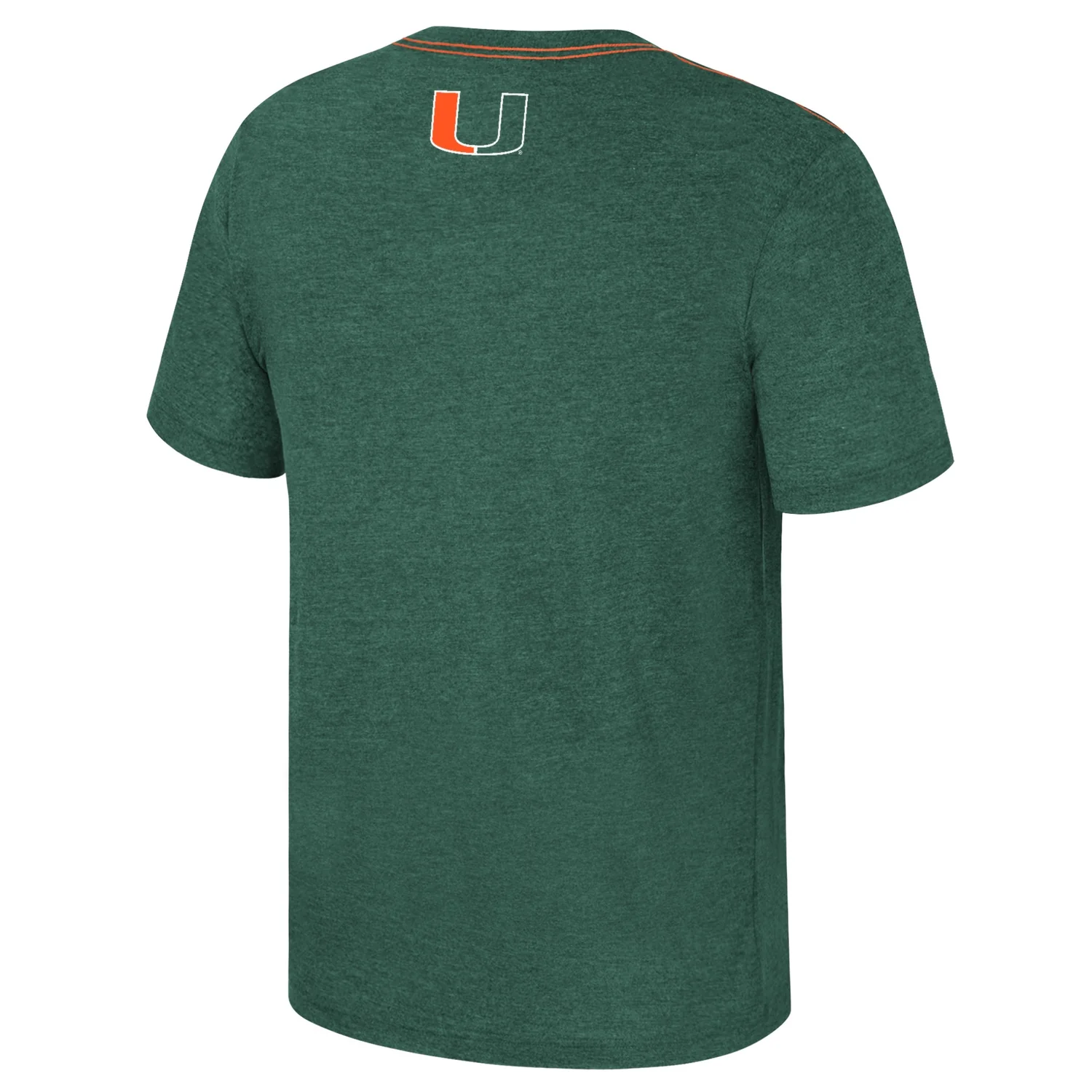 Colosseum Miami Hurricanes Green Maniac Baseball Short Sleeve T-Shirt - Image 2