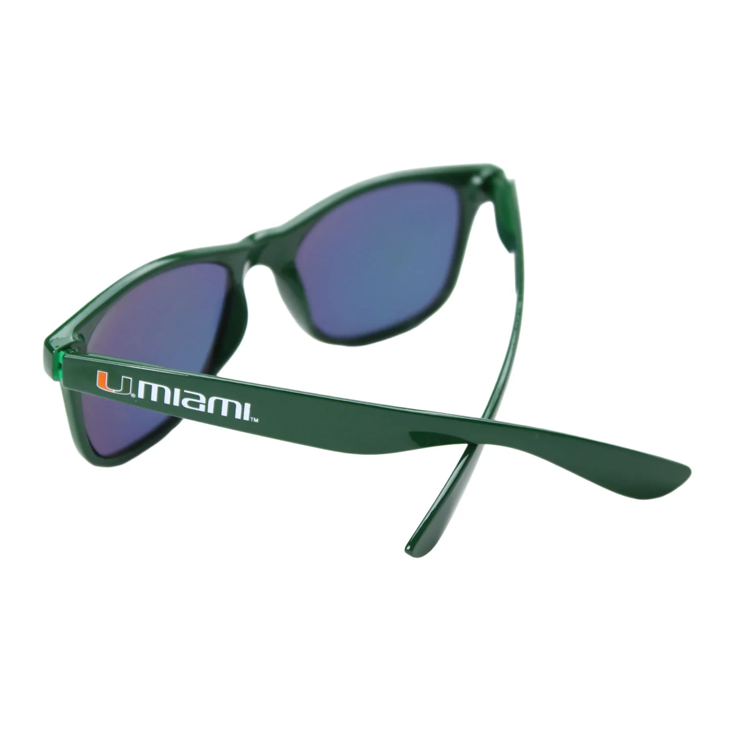 Society43 Miami Hurricanes Green U Miami Retro Mirror Sunglasses - Image 3