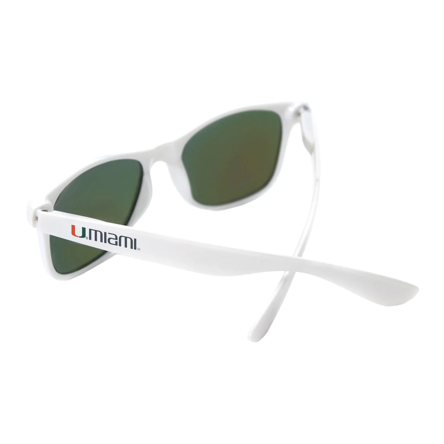 Society43 Miami Hurricanes White U Miami Retro Mirror Sunglasses - Image 3