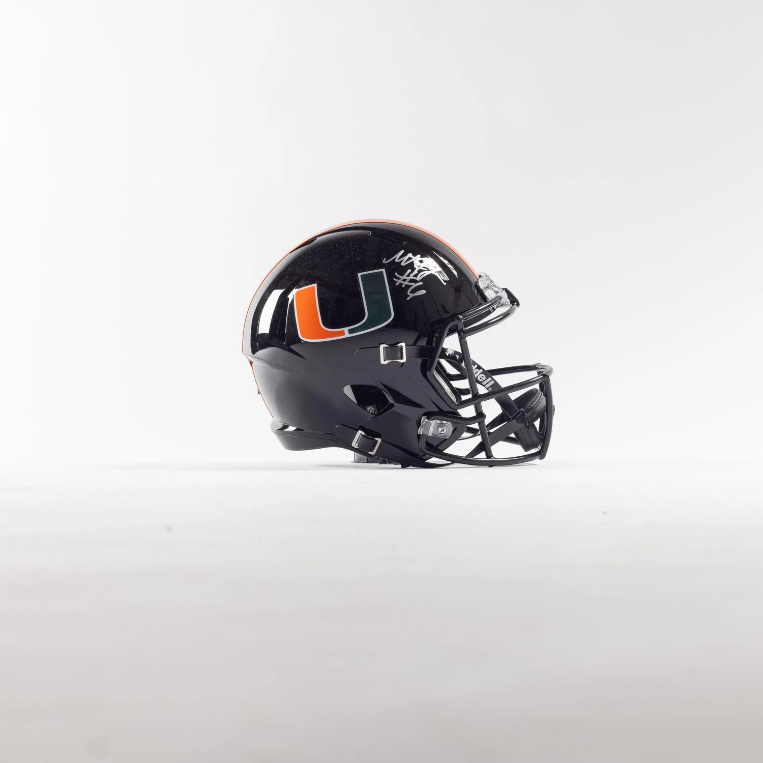 Riddell Miami Hurricanes Student Athlete #6 CharMar Brown Autographed Black Full Size Football Helmet