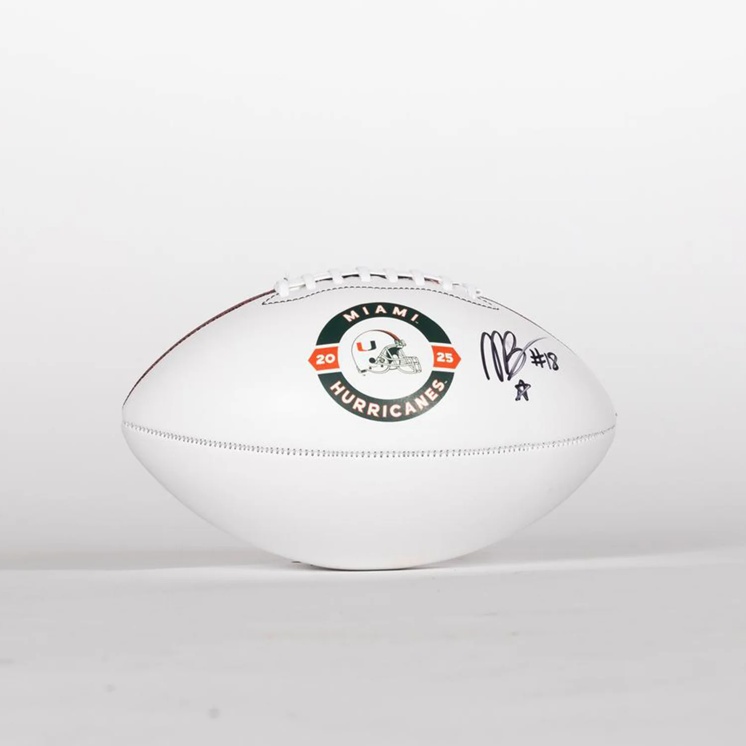 Baden Sports Miami Hurricanes Student Athlete #18 Armondo Blount Autographed White Full Size Football