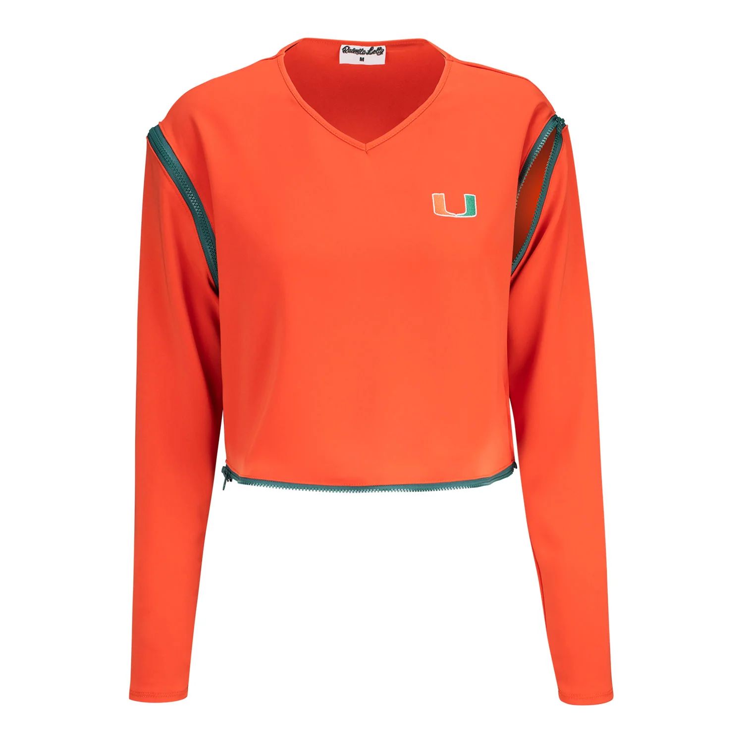 Radmila Lolly University of Miami Women's Orange Zippered Shirt - Image 4