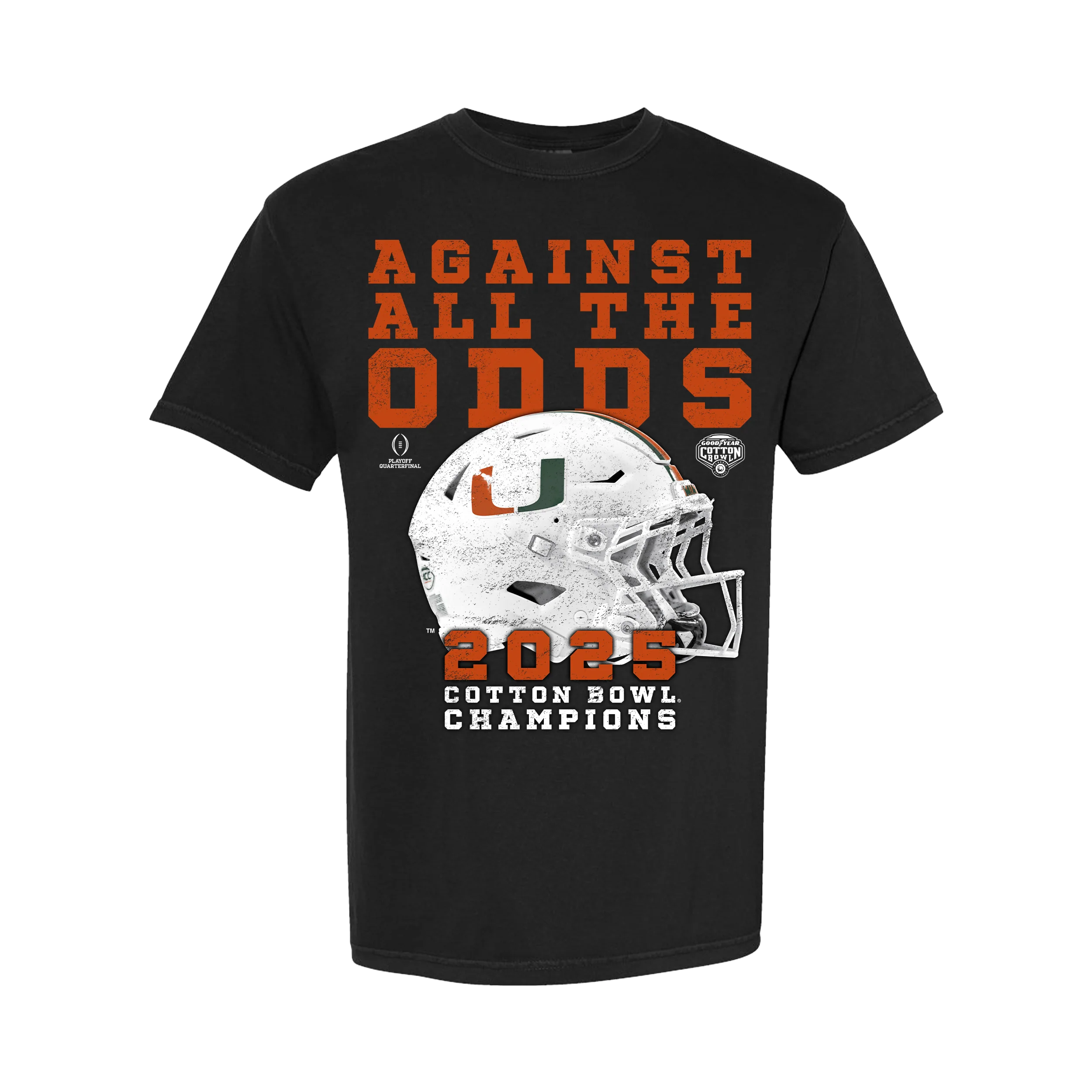 Something Inked Miami Hurricanes Black Against All The Odds Cotton Bowl Champs T-Shirt