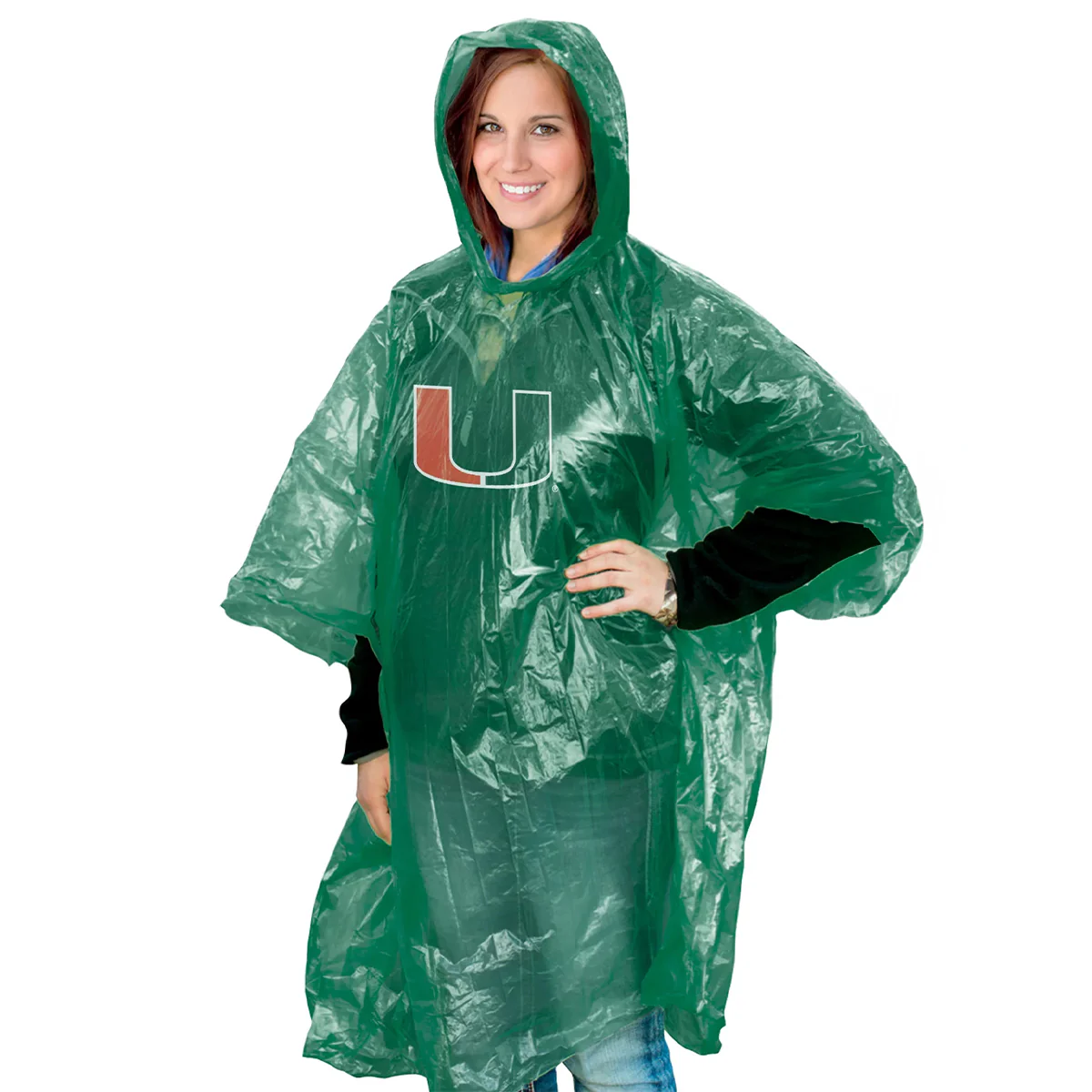 WinCraft University of Miami Green Rain Poncho - Image 2